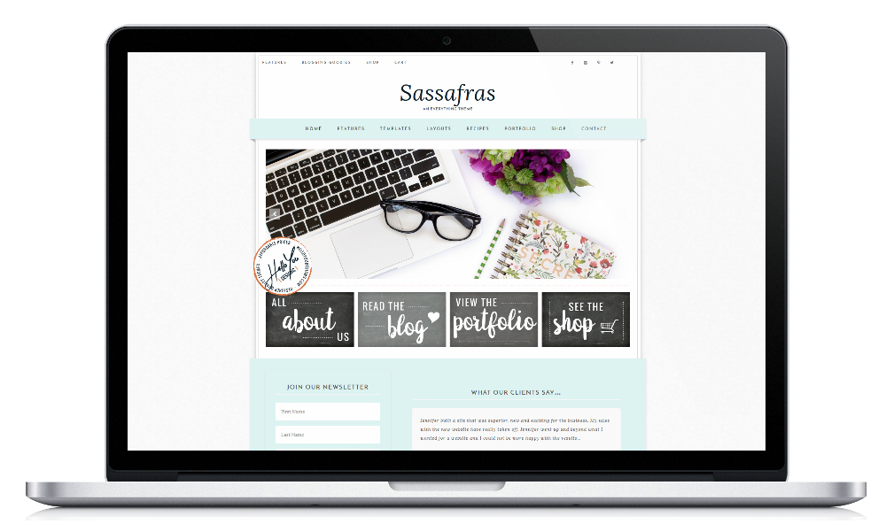 Genesis Child Theme WordPress Feminine Ecommerce Portfolio Recipe Hello You Designs